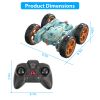 Kid Driving Rc Stunt Car 7 Color Strip Light Dynamic Music Swing Arm Double-Sided   Rolling Remote Control Car Off Road 2.4Ghz 4Wd Rechargeable Racing