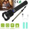 Led Tactical Flashlights 30000Lm Usb Rechargeable Flashlight Water-Resistant Zoomable Led Torch W/ 3 Modes Sos 3200Mah Battery Handheld Flashlights Fo