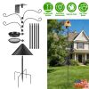 94Inch Squirrel Proof Bird Feeder Pole Heavy-Duty Bird House Pole  Outdoor Bird Feeding Station With 5 Adjustable Heights 4 Shepherd Hooks Top & Side