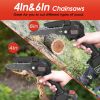 2-In-1 Cordless Pole Saw & Mini Chainsaw Electric Mini Chainsaw Length Adjustable Cordless Chain Saw With 2Pcs 3000Mah Batteries 4In/6In Chains For Tr