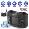 16000Mah 4 In 1 Dual-Turbine Waist Clip Fan Wearable Personal Fan Hands-Free With 5 Speeds Lcd Display Lanyard Double As Power Bank For Jobsites Campi