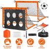 Kids Soccer Goals Set For Backyard Portable Soccer Training Equipment With Ball Pump Cones Agility Ladder Target Carry Bag For Toddler Age 3+ Outdoor