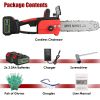 12Inch Electric Cordless Chainsaw With 2Pcs 21V 3.0Ah Battery And Charger Brushless Battery Operated Handheld Chainsaw With Auto Oiler Safety Switch F