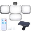 2 Pack Solar Powered Wall Lights Ip44 Waterproof Motion Sensor Lamps With Separate Solar Panel 4 Adjustable Heads 333Pcs Beads 120° Sensing Angle Remo