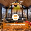 1500W Outdoor Patio Heater Electric Hanging Heated Ceiling Mounted Heating Lamp Ip23 Waterproof With 3 Heating Levels 30Mins/60Mins Timer 2 Remote Con