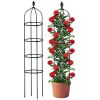 2 Packs Garden Obelisk Trellis 5.9Ft Plants Tower For Climbing Plants Flower Vegetable Vine Support Rustproof Garden Plant Trellis Black