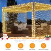 9.84X6.56Ft 192Led Solar Christmas Net Lights Outdoor Bush Lights Dimmable Ip44 Waterproof With 8 Modes Remote Timer Memory Function For Holiday Party