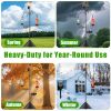 94Inch Squirrel Proof Bird Feeder Pole Heavy-Duty Bird House Pole  Outdoor Bird Feeding Station With 5 Adjustable Heights 4 Shepherd Hooks Top & Side