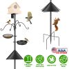 94Inch Squirrel Proof Bird Feeder Pole Heavy-Duty Bird House Pole  Outdoor Bird Feeding Station With 5 Adjustable Heights 4 Shepherd Hooks Top & Side