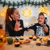 3 Pack Halloween Window Light Spider Witch Hat Pumpkin With Orange Light Hanging Halloween Decoration Light With Suction Cup Hanging Holes