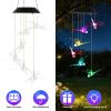 2Pack Solar Dragonfly Wind Chimes 7 Color Changing Wind Chimes For Outside Ipx4 Waterproof Outdoor Garden Yard Decor