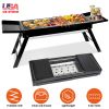 Foldable Charcoal Bbq Grill With Shelf Stainless Steel Grill Net Easy Setup Portable Tabletop Barbecue Grill For Camping Picnic Outdoor Party Backyard