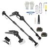 2-In-1 Cordless Pole Saw & Mini Chainsaw Electric Mini Chainsaw Length Adjustable Cordless Chain Saw With 2Pcs 3000Mah Batteries 4In/6In Chains For Tr