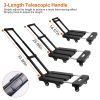 Folding Hand Truck Collapsible 165Lbs Heavy Duty Luggage Cart Foldable Utility Dolly Platform Cart With 3-Length Telescopic Handle 6 Wheels 1 Elastic