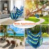440Lbs Hammock Hanging Chair Canvas Porch Patio Swing Seat Portable Camping Rope Seat W/ 2Pillows