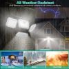 2 Pack Solar Powered Wall Lights Ip44 Waterproof Motion Sensor Lights With 4 Adjustable Heads 333Pcs Led Beads 120° Sensing Angle Remote Control For Y