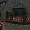 2Pcs Solar Powered Lights Outdoor Rose Flower Led Decorative Lamp Water Resistant Pathway Stake Lights For Garden Patio Yard Walkway