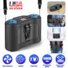 16000Mah 4 In 1 Dual-Turbine Waist Clip Fan Wearable Personal Fan Hands-Free With 5 Speeds Lcd Display Lanyard Double As Power Bank For Jobsites Campi