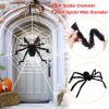 Halloween Decorations Spider Outdoor 49Inch Halloween Spider With 126 Inch Tarantula Mega Spider Web Hairy Poseable Scary Spider Outdoor Yard Creepy D
