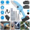 Electric Mini Chainsaw Portable Handheld Cordless Small Chain Saw Battery Powered With 2Pcs 2200Mah Rechargeable Batteries 4In/6In Chains For Pruning