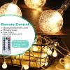 32.8Feet Globe String Lights Battery Powered Waterproof Decorative Fairy Lamp With 8 Lighting Modes Remote Control For Garden Lawn Patio