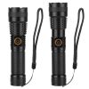 Tactical Led Flashlight Zoomable Rechargeable Search Light Torch 50000Lm W/ 5Modes Sos Night Light For Night Walking Adventures