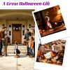 Porch Goose Halloween Costume For 23" Goose Statue Pumpkin Spider Wizard Hat, Red & Black Cape Outfit Halloween Yard Decor