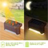 4Pcs Solar Powered Led Step Lights Outdoor Ip55 Waterproof Dusk To Dawn Sensor Fence Lamps For Stairs Yard Railing