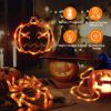 3 Pack Halloween Window Light Spider Witch Hat Pumpkin With Orange Light Hanging Halloween Decoration Light With Suction Cup Hanging Holes