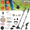 3-In-1 Cordless Electric Pole Saw & Mini Chainsaw & Grass Trimmer Kit With Adjustable Length 2Pcs 21V 1500Mah Batteries 4In/6In Chains Saw Blade 5Pcs