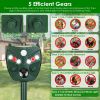 Ultrasonic Solar Animal Repeller Outdoor Mole Snake Squirrel Mouse Chaser Waterproof Bird Deer Dog Cat Deterrent With 5 Gears For Farm Garden Yard