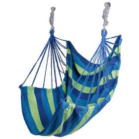 440Lbs Hammock Hanging Chair Canvas Porch Patio Swing Seat Portable Camping Rope Seat W/ 2Pillows