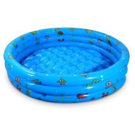 51X13” Inflatable Swimming Pool Blow Up Family Pool For 3 Kids Foldable Swim Ball Pool Center W/ 4 Valves Bottom Water Drain Plug For Indoor Backyard
