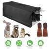 31X12X11” Folding Live Animal Trap Cage With Waterproof Cover And Gloves Humane Easy To Catch And Release Trap For Stray Cats Raccoons Squirrel Skunk
