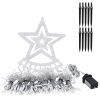 11.48Ft 350Led Multicolored Christmas Star Waterfall Tree String Light Indoor Outdoor Waterproof String Lights With Star Topper 8 Light Modes Memory F