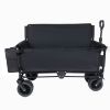 3-In-1 Folding Wagon Cart With Bench Seat, Patent Protection- Includes 1 Ice Pack, 500Lbs Heavy-Duty Utility Wagon, 180L Capacity All-Terrain Wheels F