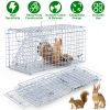 2Pcs 18X8X10In Humane Single Door Live Animal Trap Collapsible Galvanized Iron Animal Cage Catch And Release For Small Squirrel Raccoon Feral Cat Weas