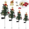 4Packs Solar Christmas Tree Lights Xmas Garden Decorations Tree Stake Lamp 20Leds Solar Decor Light With Constant And Flashing Mode For Pathway Yard P