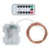 2Pcs Led String Lights 100Led Beads 32.8Ft Copper Fairy Lights Ip65 Waterproof Battery Operated Flash Lights With Remote Control For Wedding Party Jar