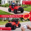 24V Kids Ride On Car With 2.4G Parent Remote Control, 4Wd Electric Ride On Truck With Dual 80W Motors, Four-Wheel Suspension, Led Headlights, Wireless