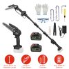 2-In-1 Cordless Pole Saw & Mini Chainsaw Electric Mini Chainsaw Length Adjustable Cordless Chain Saw With 2Pcs 3000Mah Batteries 4In/6In Chains For Tr