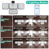 2 Pack Solar Powered Wall Lights Ip44 Waterproof Motion Sensor Lamps With Separate Solar Panel 4 Adjustable Heads 333Pcs Beads 120° Sensing Angle Remo