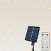 9.84X6.56Ft 192Led Solar Christmas Net Lights Outdoor Bush Lights Dimmable Ip44 Waterproof With 8 Modes Remote Timer Memory Function For Holiday Party