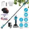 2-In-1 Electric Pruning Shear With Extension Pole 21V 4.0Ah Batteries Powered Cordless Pruner Reach 13Ft High 0.98In Cutting Diameter For Tree Trimmin