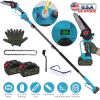 2-In-1 Cordless Pole Saw And Mini Chainsaw With Extension Pole 21V Battery 6” Electric Brushless Pole Chainsaw With Digital Display Auto Oiler Safety