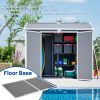 8X6Ft Resin Outdoor Storage Shed With Floor Lockable Garden Shed With 2 Windows Ventilation & Sloped Roof Weather-Resistant For Garden Tools Lawn Equi