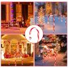Solar Christmas Candy Cane Lights With 12 Candies 72Leds Outdoor Christmas Decorations Ip44 Waterproof Flickering Pathway Markers String Lights With 8