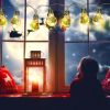 13.78Ft Christmas Snow Globe String Light Battery Powered 10 Led Bulbs Indoor Christmas Lights With Pine Needles Snowflakes Berries