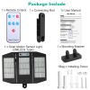 Solar Wall Light Outdoor 33 Cob Beads Pir Motion Sensor Remote Control Wireless Lamps Ip45 Waterproof Lighting For Garage Front Door Garden Pathway