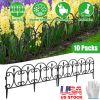 10 Packs Garden Decorative Lawn Edging Border Pp Garden Fence Panels Easy Assembly Outdoor Flower Bed Landscape Fencing No-Dig Spikes With Gloves Tota